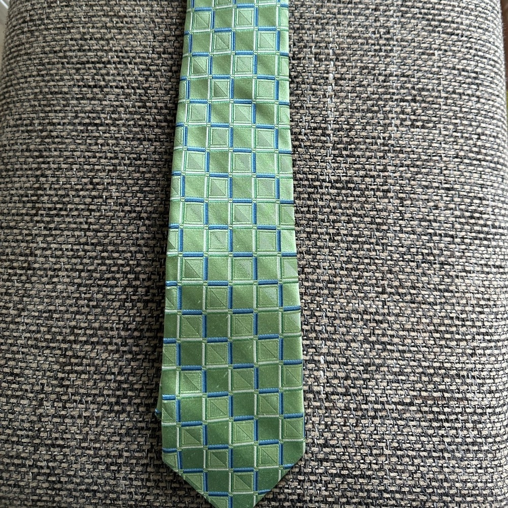 Michael Kors Green and Blue 100% Silk Tie
